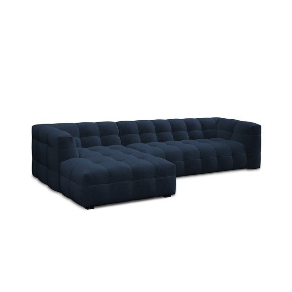Divano angolare in velluto blu, angolo sinistro Vesta - Windsor & Co Sofas-image-3