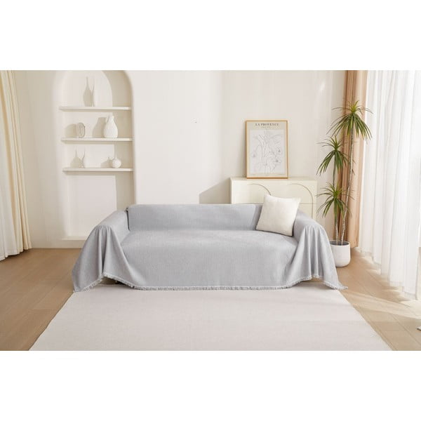 Copridivano grigio chiaro per divano a 2 posti Talo – Filumi-image-2