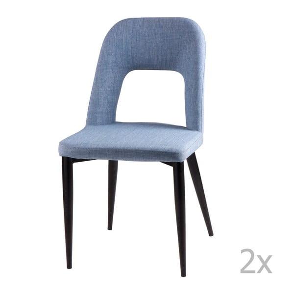 Set di 2 sedie da pranzo blu chiaro Anika - sømcasa