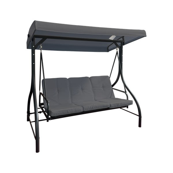 Dondolo da giardino grigio in metallo Paris – Rojaplast-image-2