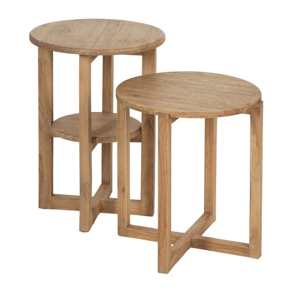 Tavolino rotondo in legno mindi massiccio ø 40 cm Dala – Ixia-image-2