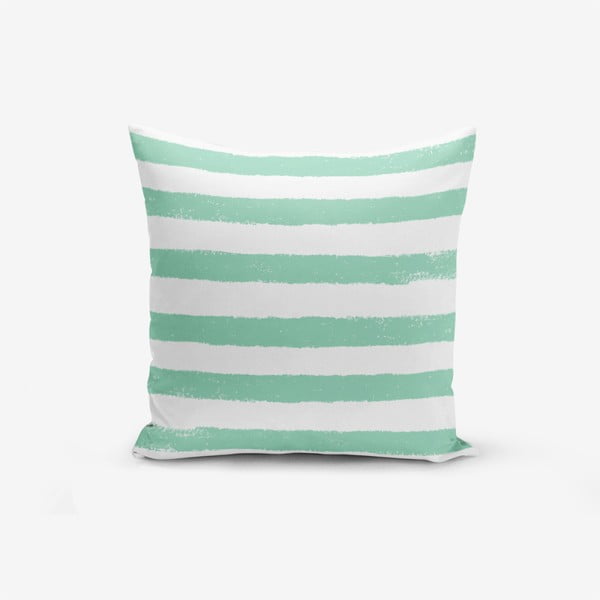 Federa in misto cotone Su Green Striped Modern, 45 x 45 cm - Minimalist Cushion Covers