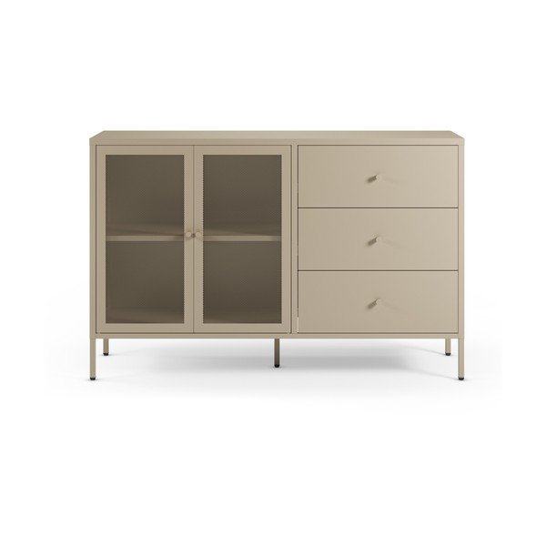 Cassettiera color crema in metallo 140x90x40 cm Fayna – Marckeric