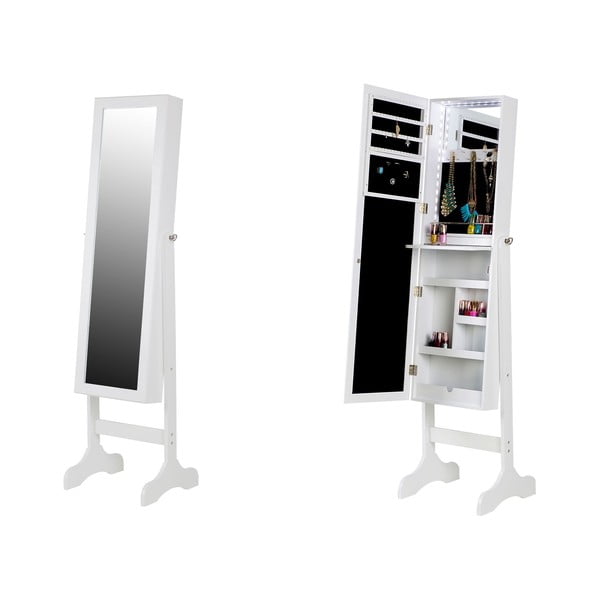 Portagioie da terra bianco con specchio e retroilluminazione a LED Bien - Bonami Essentials