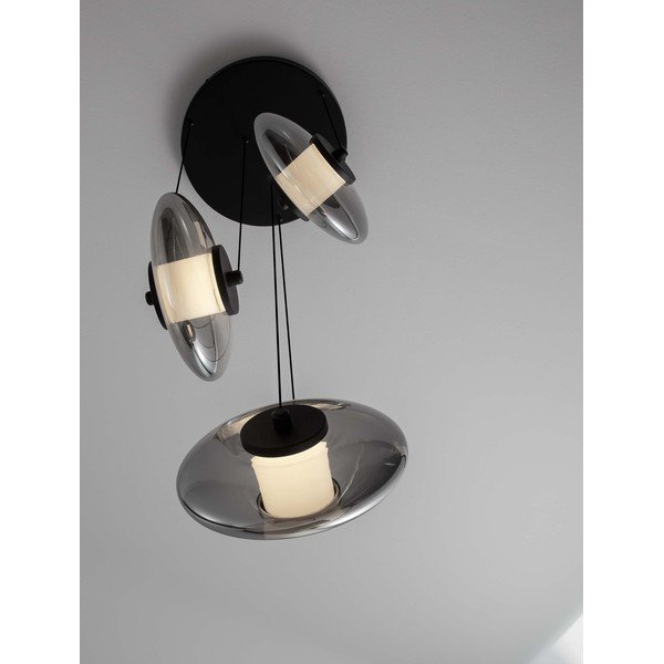 Lampadario LED nero opaco in vetro con intensità regolabile ø 35 cm Ballet – Nova Luce-image-2