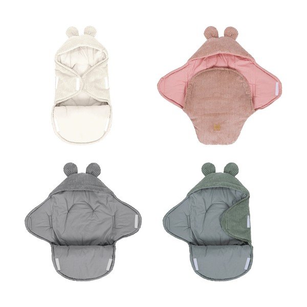 Copertina per neonati rosa in velluto a coste 45x80 cm – Meowbaby-image-1