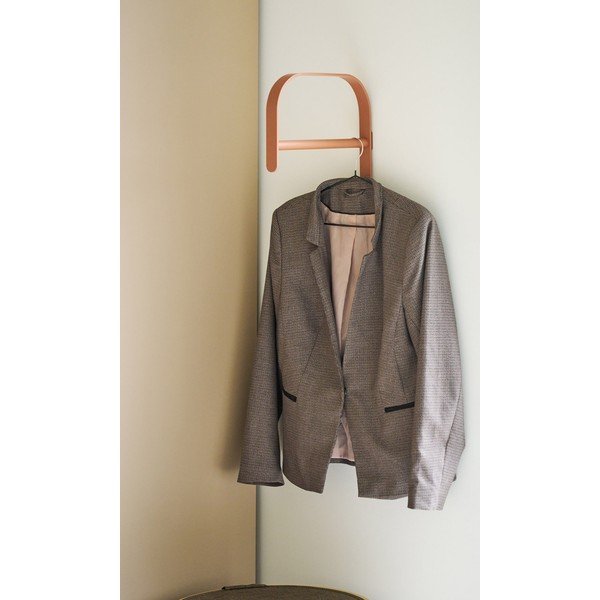 Stand appendiabiti marrone cognac in metallo da parete 30x80x3 cm Gresto – House Nordic-image-2