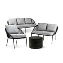 Set di mobili da giardino Nord con divano a tre e due posti e tavolo Loris, ø 60 cm - Bonami Selection