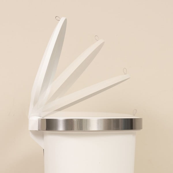 Cestino per la spazzatura in plastica bianco con pedale 50 l – Addis-image-3