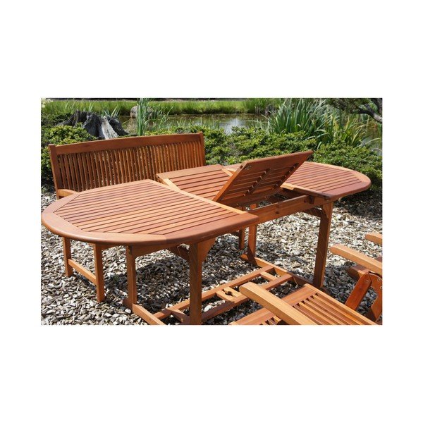 Tavolo da pranzo da giardino in legno di eucalipto 90x150 cm Stockholm - Garden Pleasure-image-3