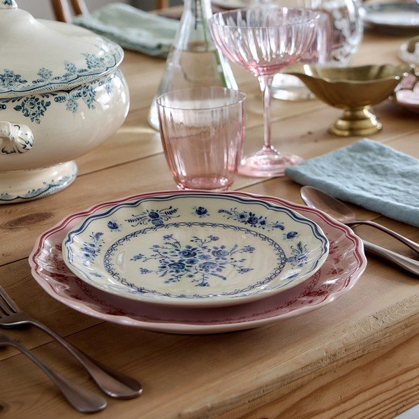 Piatto da dolce blu/beige in gres ø 21 cm Vila – Costa Nova-image-4