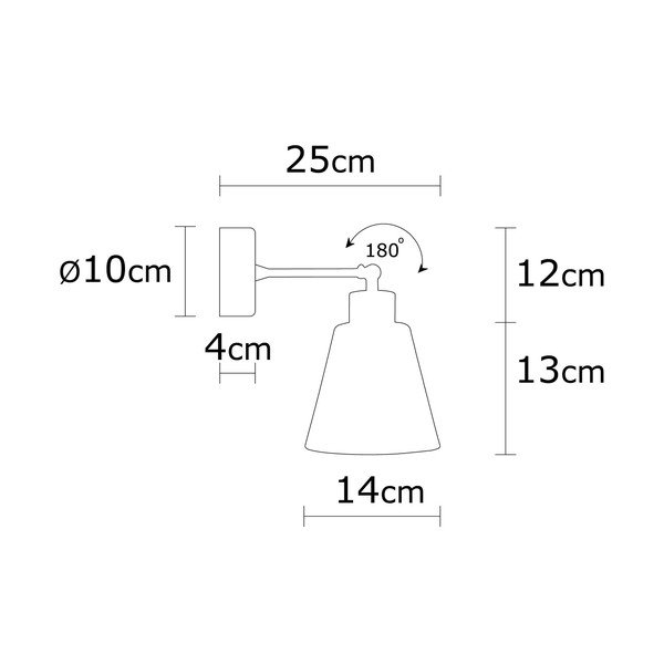 Lampada da parete in nero e naturale ø 14 cm Manavgat - Opviq lights-image-4