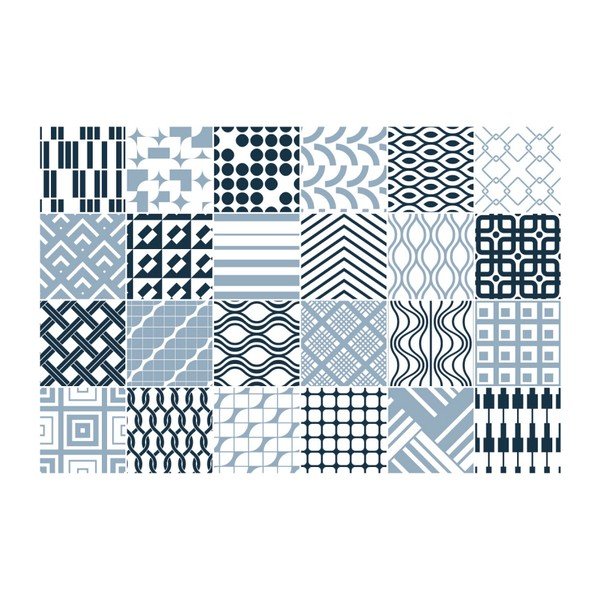 Set di 24 decalcomanie murali Decalcomania scandinava Piastrelle Kiev, 10 x 10 cm - Ambiance-image-2