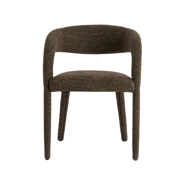 Sedia da pranzo marrone scuro imbottito con braccioli Kyran – Light & Living-image-2