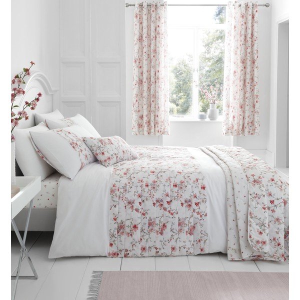 Biancheria da letto bianca e rossa , 200 x 200 cm Jasmine Floral - Catherine Lansfield-image-3