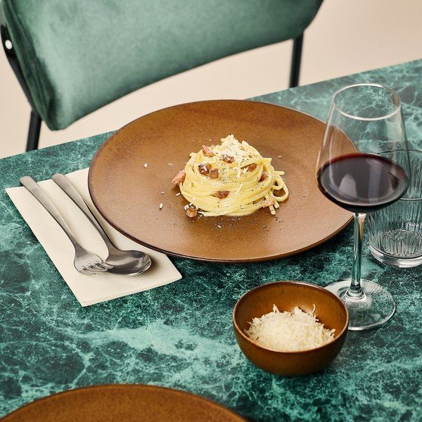 Piatto da dolce marrone in porcellana ø 21 cm Ovio – BonBistro-image-1