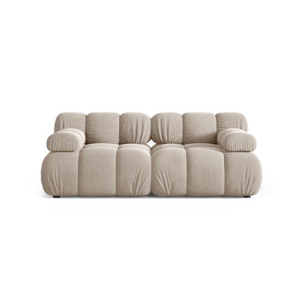 Divano componibile color crema con rivestimento in velluto 188 cm – Micadoni 