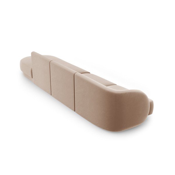 Divano in velluto beige 328 cm Miley - Micadoni Home-image-4