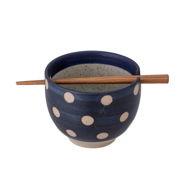 Ciotola in gres blu con bacchette , ø 13 cm Masami - Bloomingville-image-1