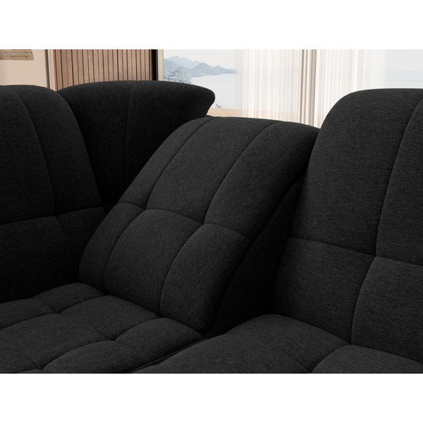 Divano angolare nero allungabile/con contenitore (con penisola a sinistra/a L) Sado – ELTAP-image-1