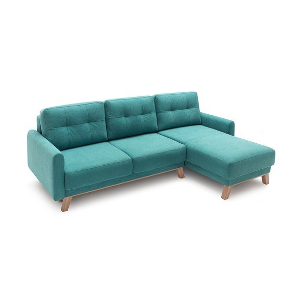 (Qualità II.) Divano letto turchese Balio, angolo destro - Bobochic Paris-image-2