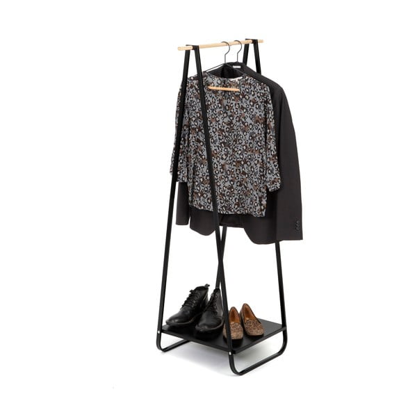 Appendiabiti nero con ripiano Portant Blanc - Compactor-image-3