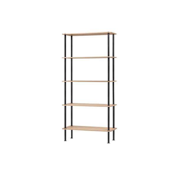 Scaffale di colore naturale con effetto rovere 80x163x35 cm Teidi – noo.ma