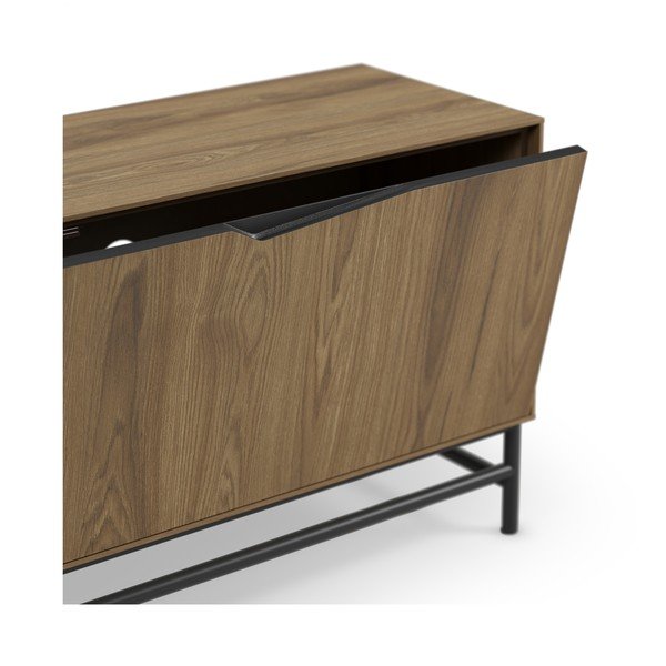 Mobile TV nero/di colore naturale con effetto rovere 150x61x35 cm Aiden – Marckeric-image-4
