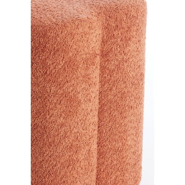 Sgabello in tessuto bouclé arancione Nalani - Light & Living-image-1