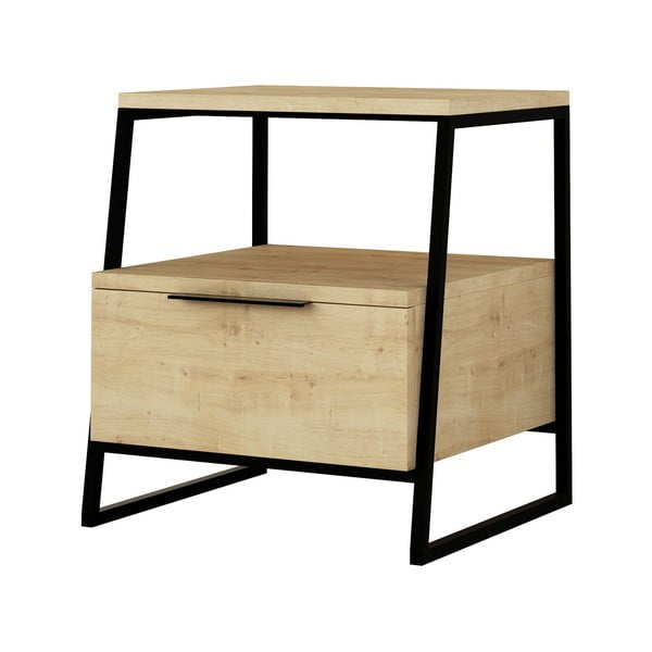 Comodino con ripiani in colore naturale Pal - Kalune Design