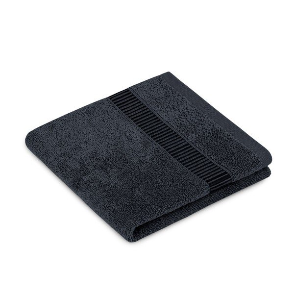 Set di asciugamani per viso e corpo tipo terry neri in cotone 2 pz Avium – Restilo-image-1