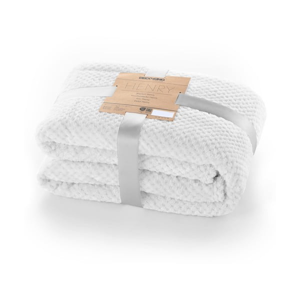Coperta in microfibra bianca, 220 x 240 cm Henry - DecoKing-image-3