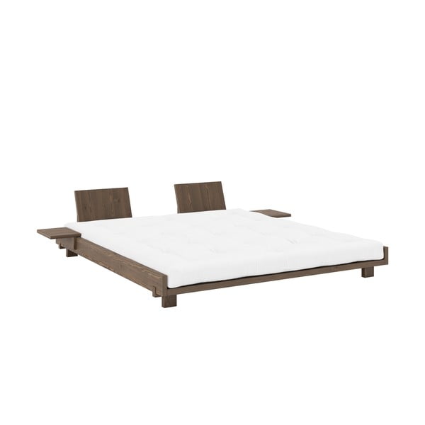 Letto matrimoniale marrone in pino massiccio con rete inclusa 180x200 cm Social – Karup Design-image-3