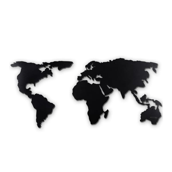 Decorazione murale in metallo nero World Map XL - Bystag