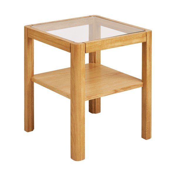 Tavolino con piano in vetro 40x40 cm Lourmarin – House Nordic