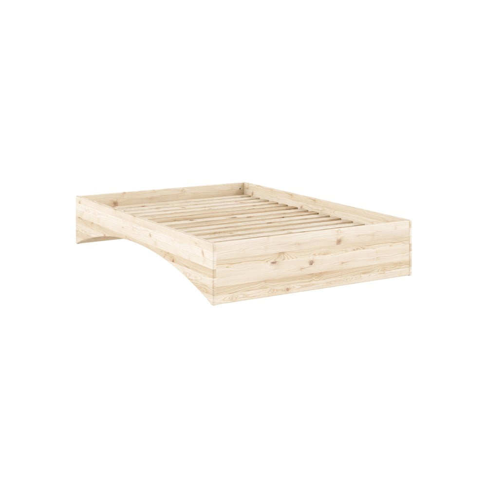 Letto matrimoniale di colore naturale in pino massiccio senza testiera 140x200 cm Orbit – Karup Design | Letti matrimoniali