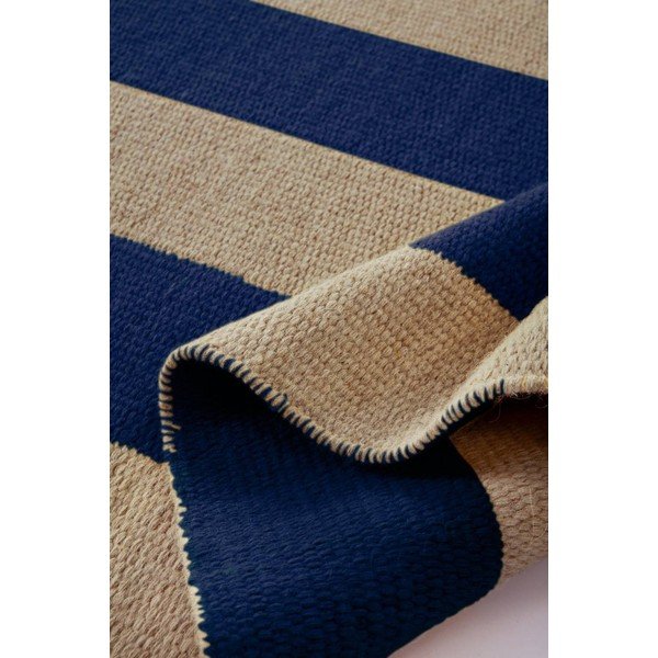 Tappeto blu/beige in misto lana tessuto a mano 200x300 cm Sissel – Jotex-image-3
