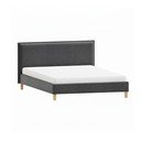Letto matrimoniale imbottito grigio scuro con griglia 140x200 cm Tina - Ropez