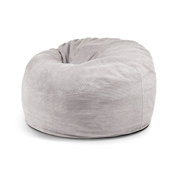 Puof a sacco grigio chiaro con rivestimento in velluto a coste Om 110 – SLOWDOWN