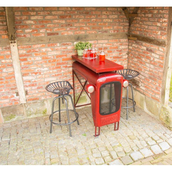 Tavolo da bar rosso Trattore - Esschert Design-image-1