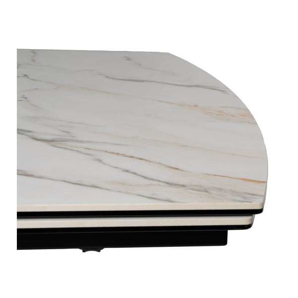 Tavolo da pranzo con piano effetto marmo allungabile con estensione 90x180 cm Rocía – Ixia-image-3