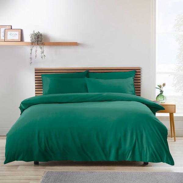 Biancheria da letto verde scuro in microfibra per letto singolo 135x200 cm So Soft Easy Iron – Catherine Lansfield-image-1