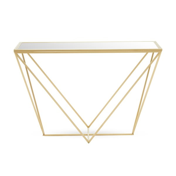 Consolle con piano in vetro oro 40x120 cm Farran - Premier Housewares-image-2