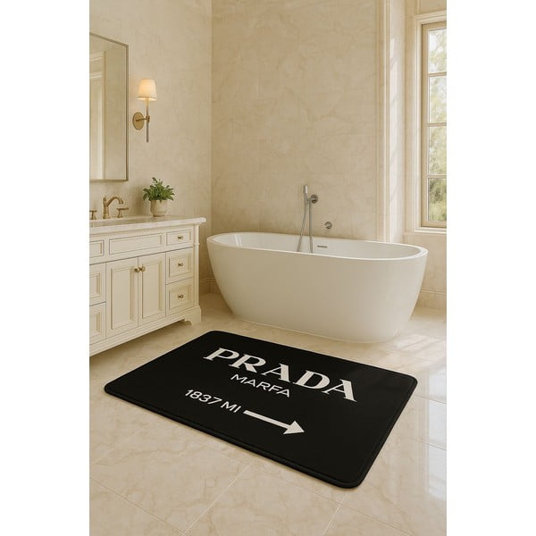 Set di tappetini per il bagno neri in velluto 2 pz 60x100 cm Prada – Mila Home-image-2