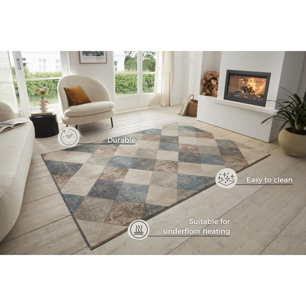 Tappeto blu/beige 200x280 cm Terrain – Hanse Home-image-4