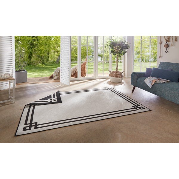 Tappeto da esterno nero e crema , 200 x 290 cm Manito - NORTHRUGS-image-2