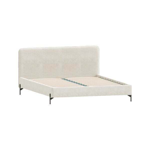 Letto singolo imbottito beige con griglia 90x200 cm Barker - Ropez