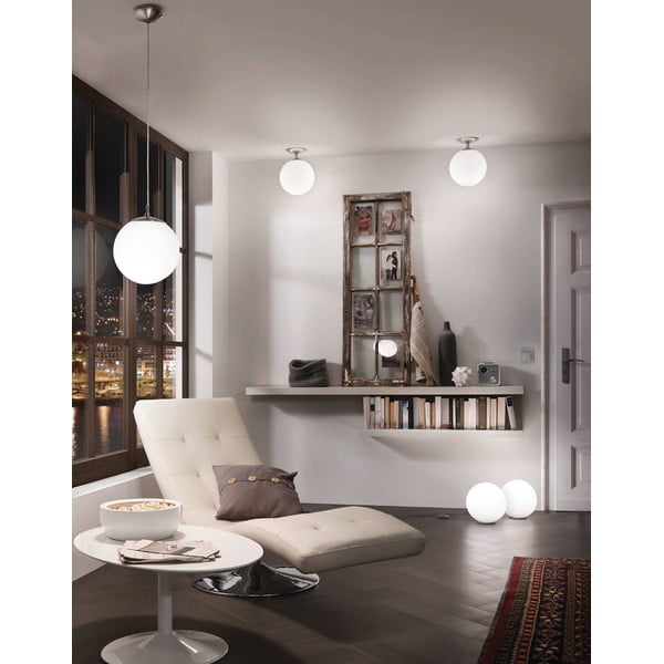 Lampadario bianco/argentato con paralume in vetro ø 25 cm RONDO – EGLO-image-4
