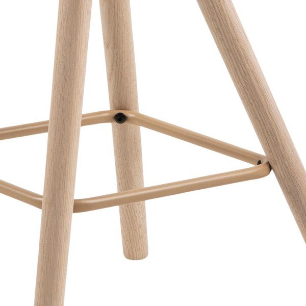 Sgabello da bar grigio con base in legno di quercia Oslo - Actona-image-2