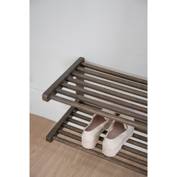 Scarpiera pensile marrone scuro in legno di quercia Inverness - Rowico-image-4
